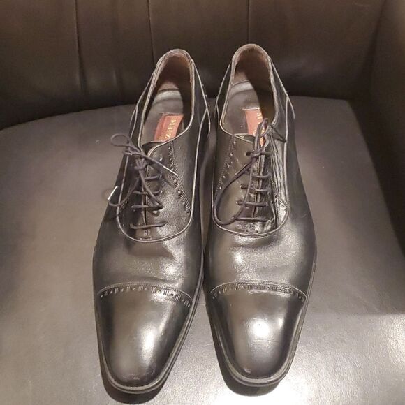 SOLD!!! MEZLAN Men's Black Leather Cap Toe Shoes - Size 13 - Picture 2 of 12